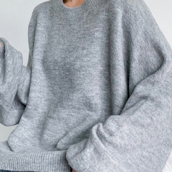 Seashore Dreams Cosy Puff Sleeve Loose Fit Pullover Sweater - Picture 4 of 8